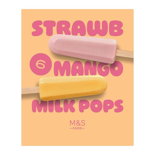 M&S 6 Strawberry & Mango Milk Pops