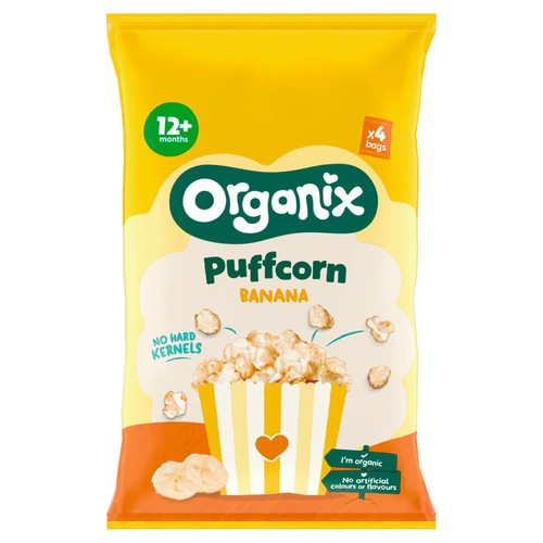 Organix Banana Puffcorn Toddler Snack Multipack 12+ Months
