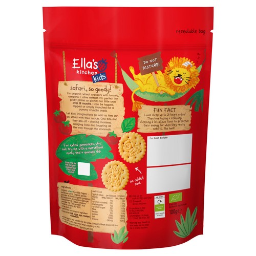 Ella's Kitchen Organic Safari Crackers Tomato & Red Pepper 18+ Months