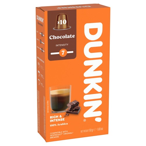 Dunkin Chocolate Nespresso Compatible Coffee Pods