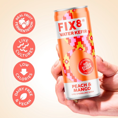 Fix8 Water Kefir Peach + Mango