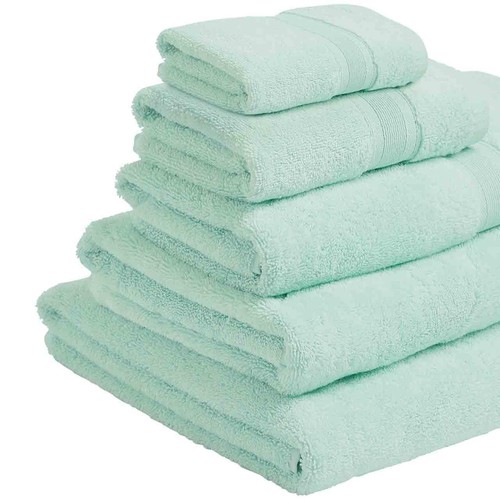 M&S Super Soft Pure Cotton Antibacterial Towel 2pk Face Towels Duck Egg