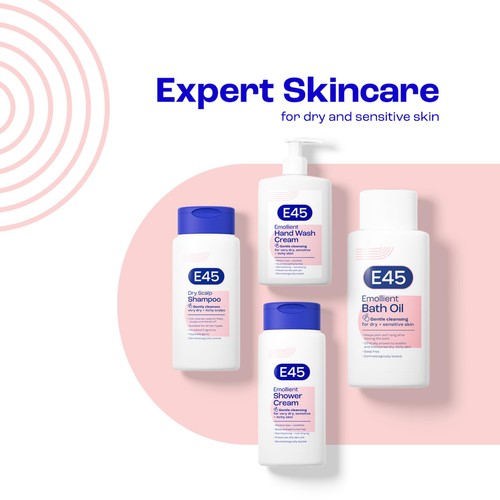 E45 Emollient Hand & Body Wash Cream for Dry Skin & Eczema