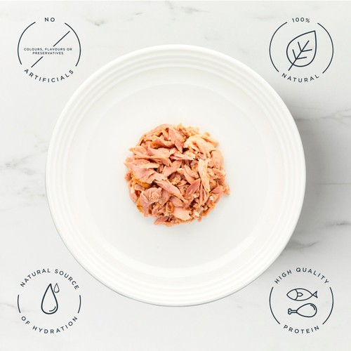 Encore Natural Wet Cat Food Tin Tuna Fillet with Salmon in Broth