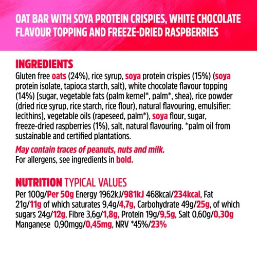 TREK White Choc & Raspberry Protein Flapjacks Multipack