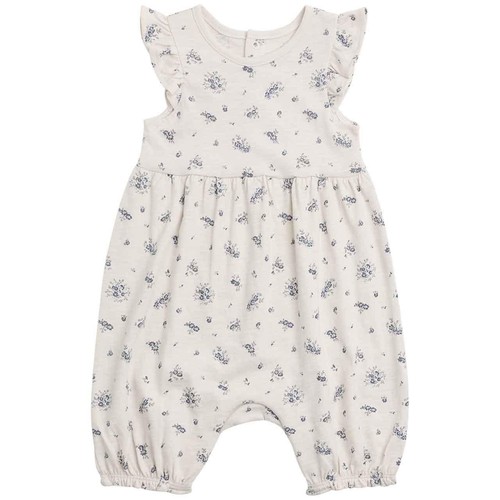 M&S Cotton Floral Romper, 0-3 Months, Cream