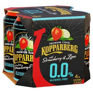 Kopparberg Alcohol Free Strawberry & Lime Cider Cans