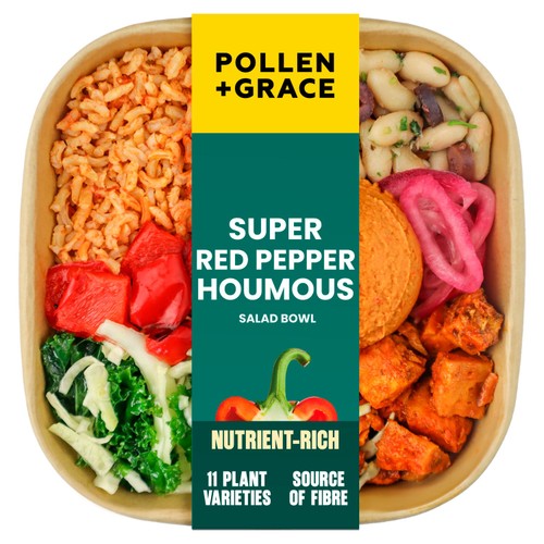 Pollen + Grace Superfood Red Pepper Houmous + Rice Salad Bowl