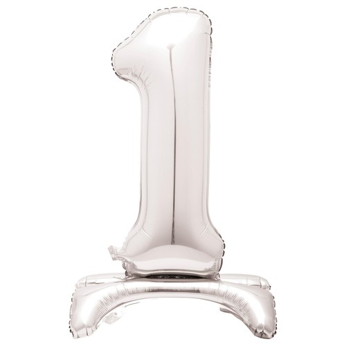 Palloncino Numero 1 Argento XXL - Per Compleanno E Feste
