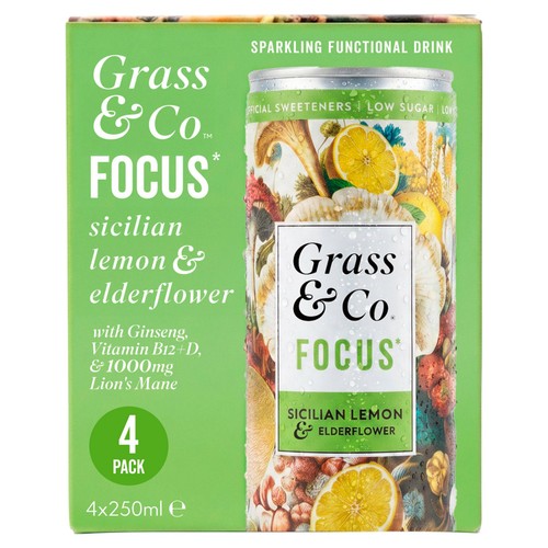 Grass & Co. Liquid FOCUS Lion's Mane Nootropic Drink 