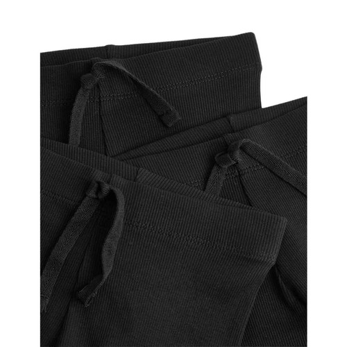 M&S 3pk Ribbed Legging, 5-6 Years, Black