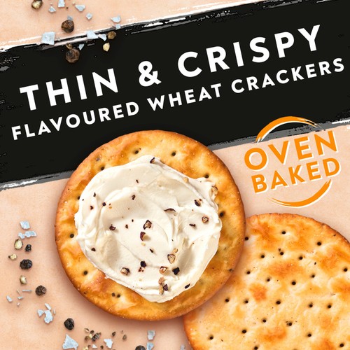 Jacob's Savours Bakes Salt & Cracked Black Pepper Crackers