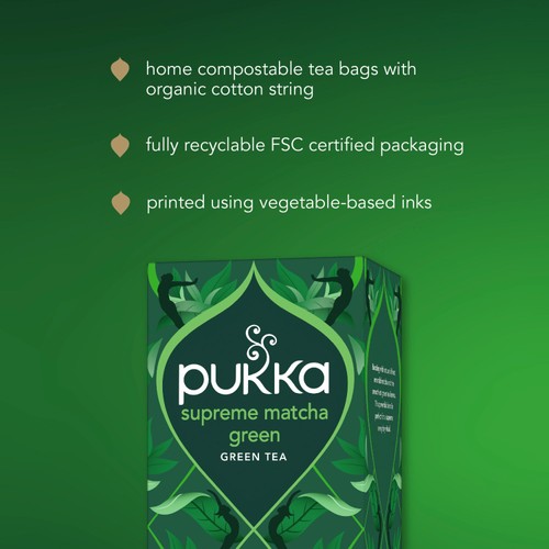 Pukka Organic Supreme Matcha Green Herbal Tea x20 Compostable Green TeaBags