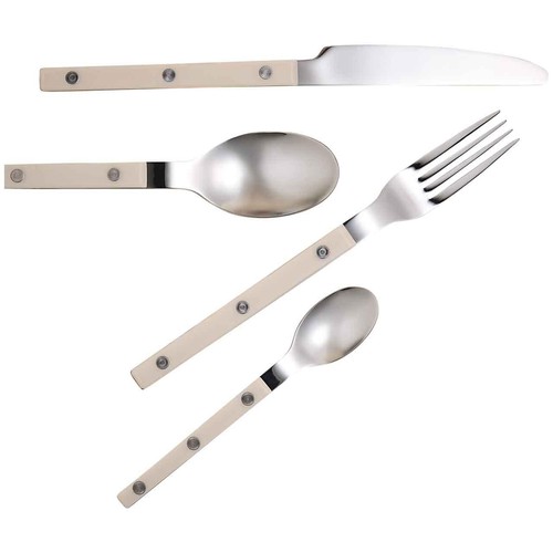 M&S Rivet Cutlery Set, Cream