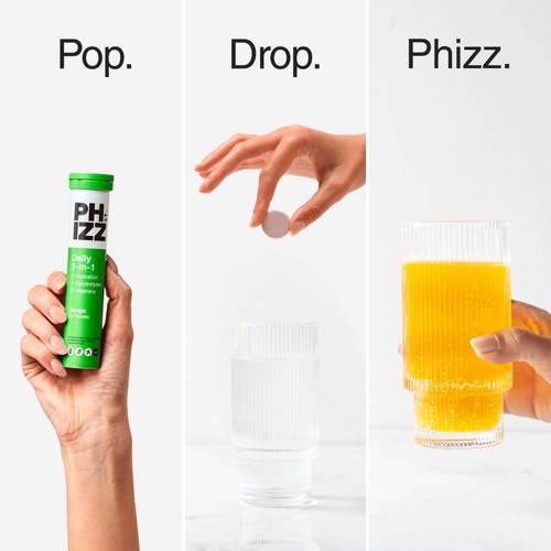 Phizz Mango 3-in-1 Hydration, Electrolytes and Vitamins Effervescent