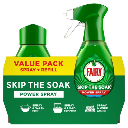 Fairy Skip the Soak Dish Power Spray + Refill Fresh