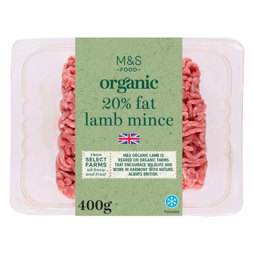 M&S Organic Lamb Mince 20% Fat