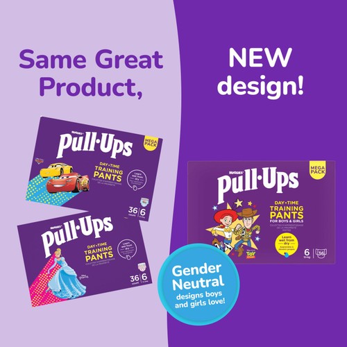 Huggies Pull Ups Day Time Unisex Training Nappy Pants -Size 6 MEGA 36 Pants