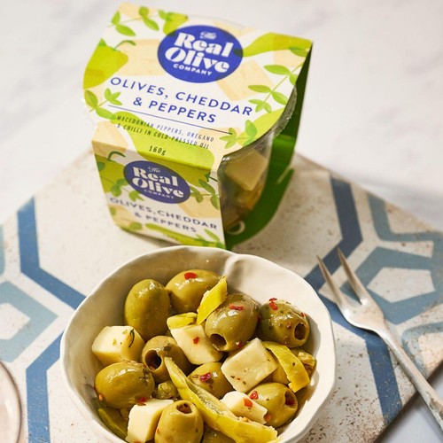 Real Olive Co. Olives, Cheddar & Peppers
