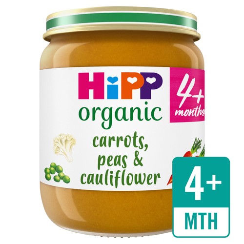 HiPP Organic Carrots, Peas & Cauliflower Baby Food Jar 6+months