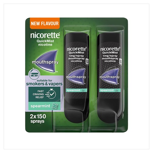 Nicorette Quickmist Spearmint Mouthspray Duo Pack, Quit Vaping Aid
