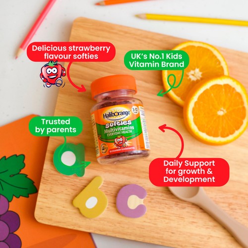 Haliborange Kid's Softies Multivitamins Strawberry Gummies 3-12yrs