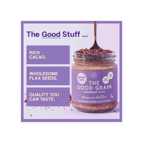 The Good Grain High Protein Overnight Oats Brownie Batter