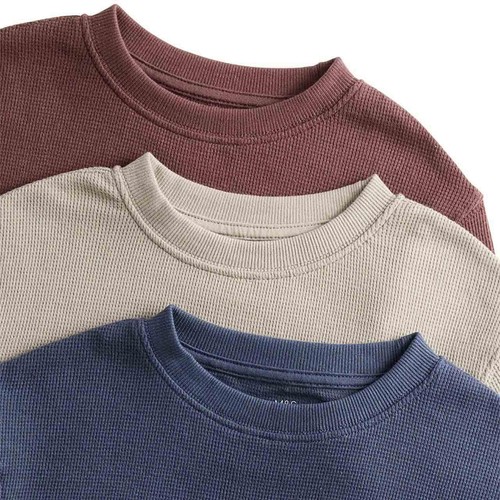 M&S Long Sleeve Waffle Tops, 5-6 Years, Navy