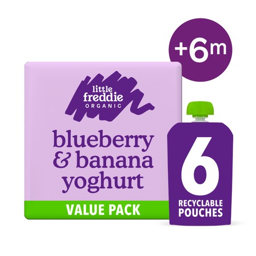 Little Freddie Organic Blueberry & Banana Yoghurt Pouch Multipack 6+ M