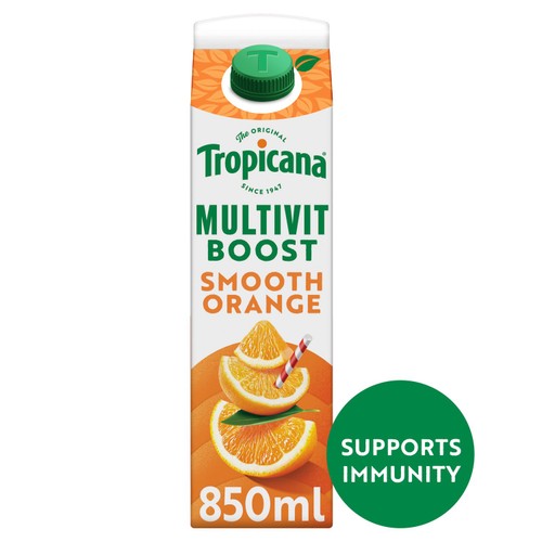 Tropicana Smooth Orange Multivit Boost Ocado