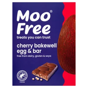 Moo Free Cherry Bakewell Egg 100g + Moofreesas Bar 35g
