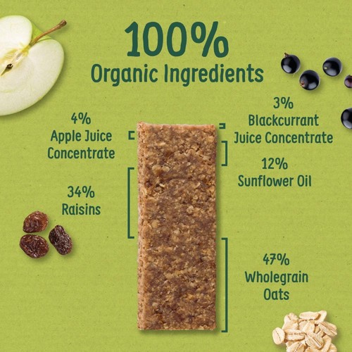 Organix Blackcurrant Soft Oaty Bars Toddler Snacks Multipack 12 months+