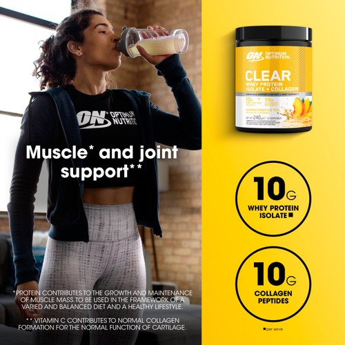 Optimum Nutrition Summer Fruit Ice Tea Clear & Collagen Powder
