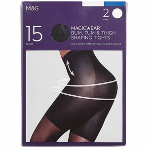 M&S Collection 30 Denier Body Sensor Tights, Extra Large, Black