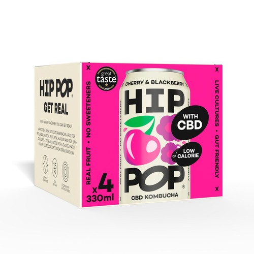 Hip Pop Cherry & Blackberry CBD Kombucha