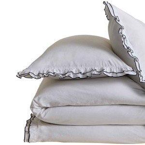 M&S Double Ruffle Bedding Set Super King Size, (6 ft), Black