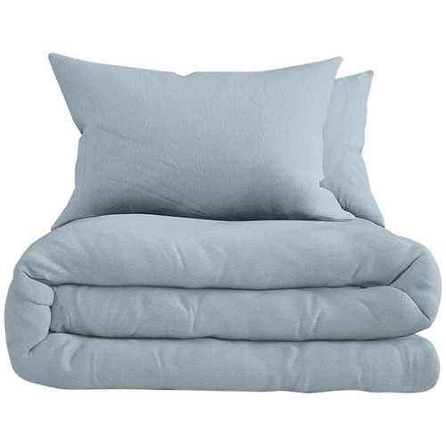 M&S Pure Brushed Cotton Bedding Set, Single, Light Blue