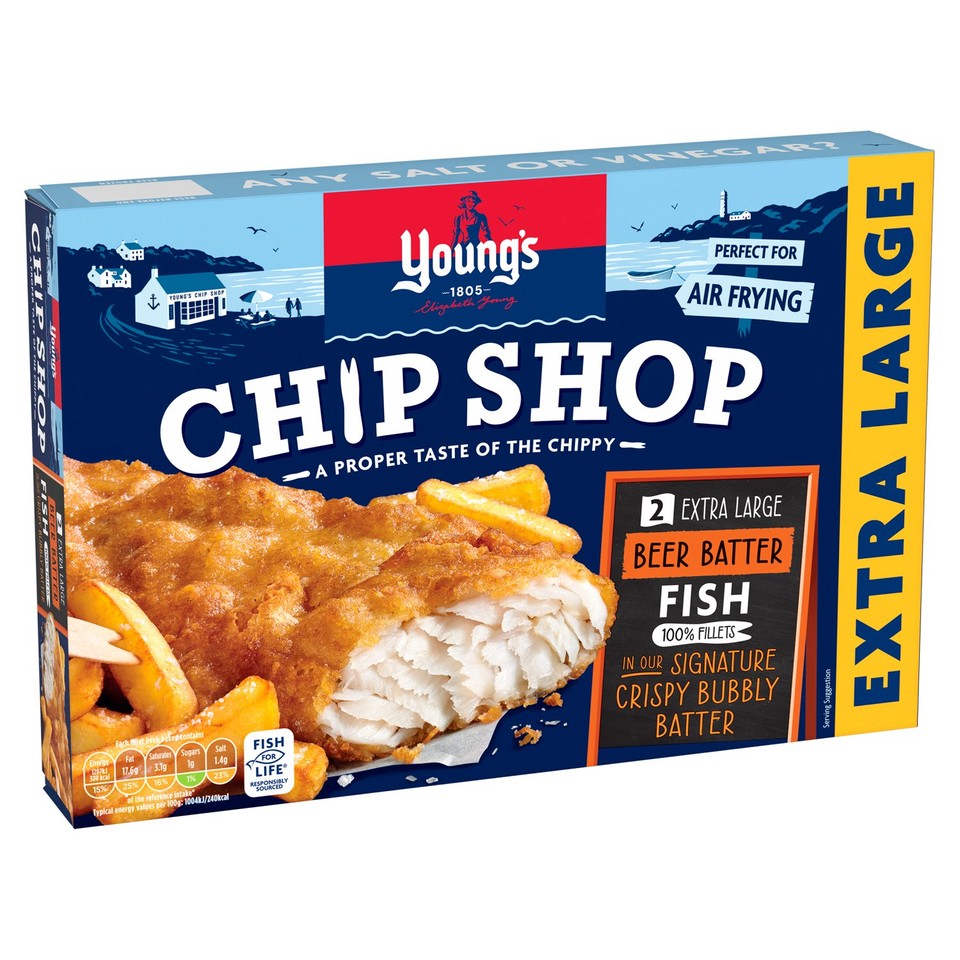 Young s Chip Shop XL Beer Battered Fish Fillets Ocado Young s Chip Shop XL Beer Battered Fish Fillets Ocado