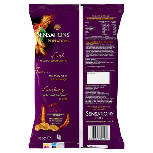 Sensations Mango & Chilli Chutney Sharing Bag Poppadoms