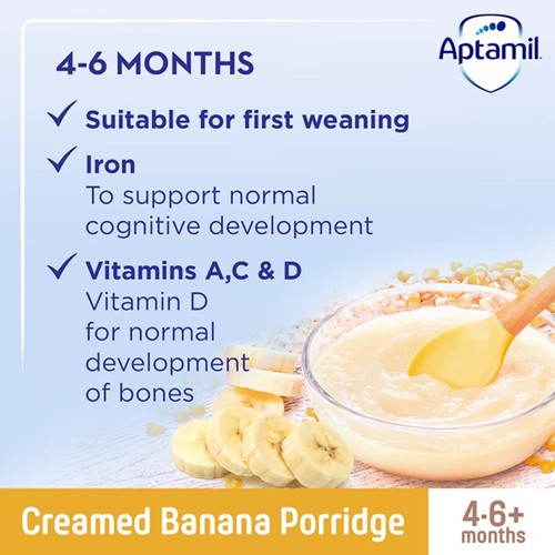 Aptamil Creamed Banana Porridge Baby Cereal 4+ Months