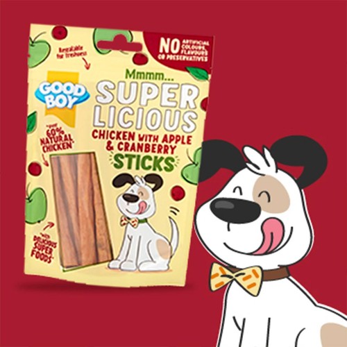 Good Boy Superlicious Chicken, Apple & Cranberry Stick Dog Treats