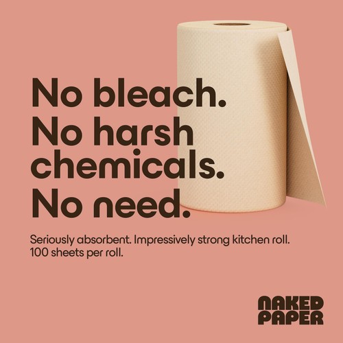 Naked Paper Unbleached Super Absorbent Bamboo Kitchen Roll