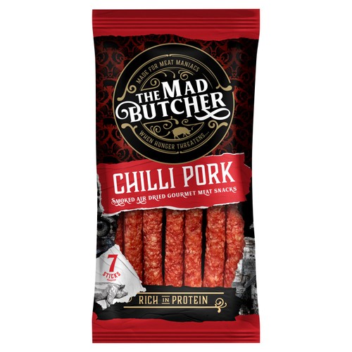 Mad Butcher Chilli Pork Snacks, 70g Mad Butcher Chilli Pork Snacks, 70g