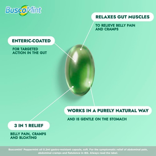 Buscomint 0.2 ml Peppermint Oil IBS Multi Symptom Treatment