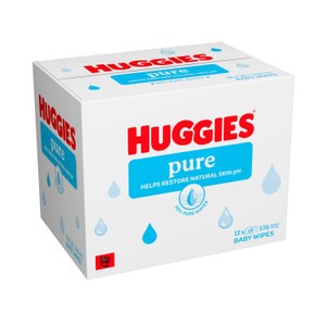 Huggies Pure Baby Wipes Plastic Free 12 Pack 12 x 48 per pack