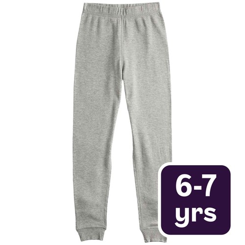 M&S Unisex Thermal Leggings 6-7 Years Grey Marl