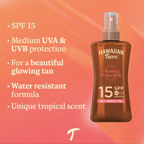 Hawaiian Tropic Glowing Protection SPF 15 Dry Oil Sun Spray