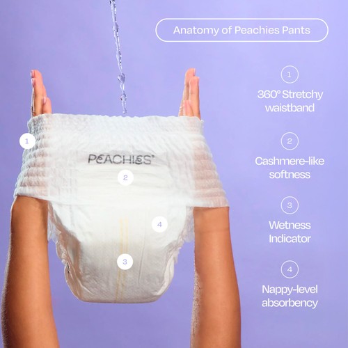 PEACHIES Premium Pants Size 04 (8-15kg), Single Pack