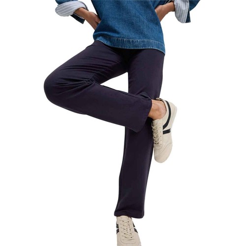 M&S Womens Cotton Rich Straight Leg Joggers, 10, Navy