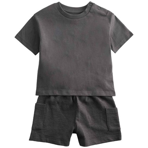 M&S Boys Pure Cotton Shirt & Cargo Shorts Outfit, 3-6 Months, Multi